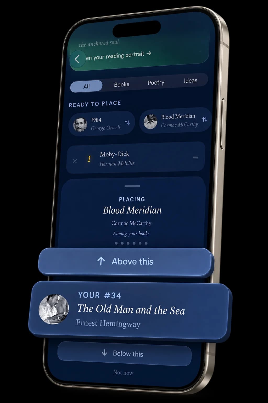 My Canon asking where Blood Meridian belongs: above or below The Old Man and the Sea
